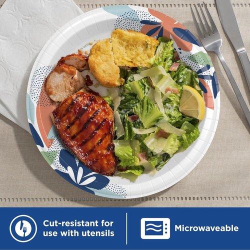Dixie Large Paper Plates - 10 Inch, 204 Count | 2X Stronger, Microwave-Safe & Soak-Proof Disposable Dinnerware