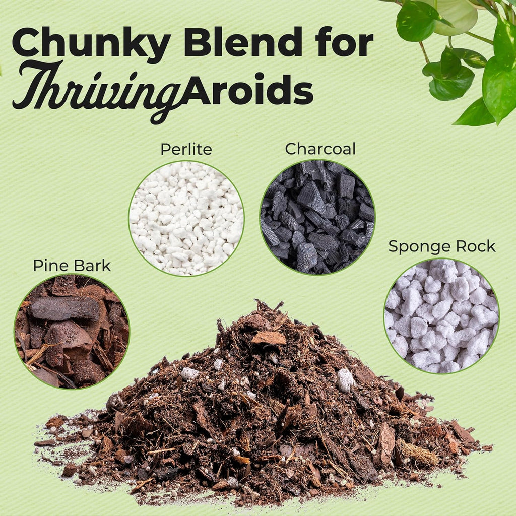 Perfect Plants Organic Aroid Potting Mix - Chunky, Peat-Free Medium for Tropical House Plants | 8qt