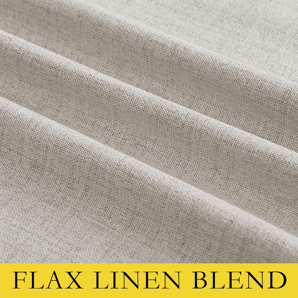 NICETOWN Blackout Thermal Curtains - Vintage Open Linen Weave, 63" Long, Soundproof Drapes, Set of 2, 42" Wide