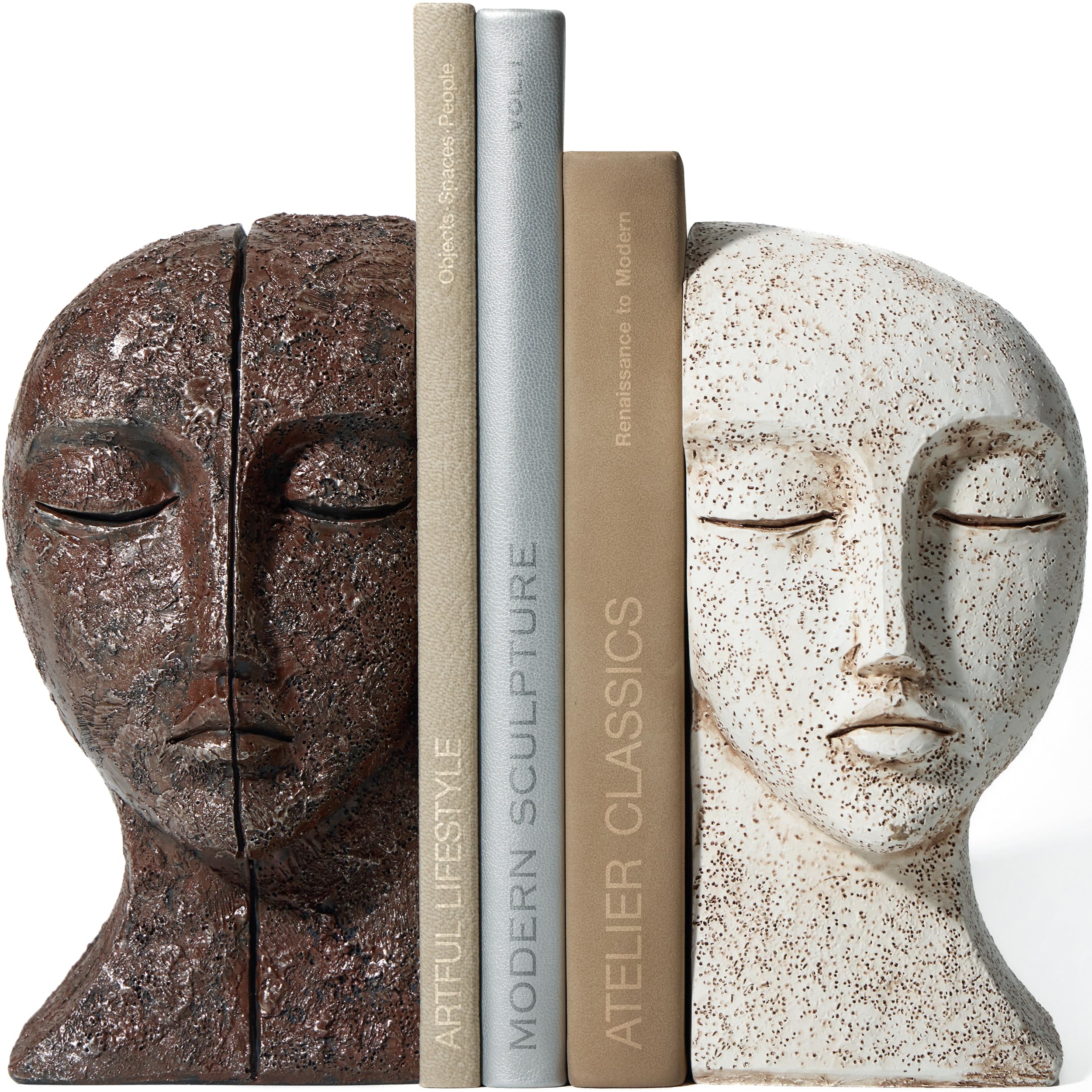 Heavy Duty Book Ends for Shelves - Book Ends for Heavy Books, Book Stopper for Shelves, Bookends for Shelves, Book Ends Unique, Bookends Decorative, Aesthetic Bookshelf Decor, The Tranquil Faces