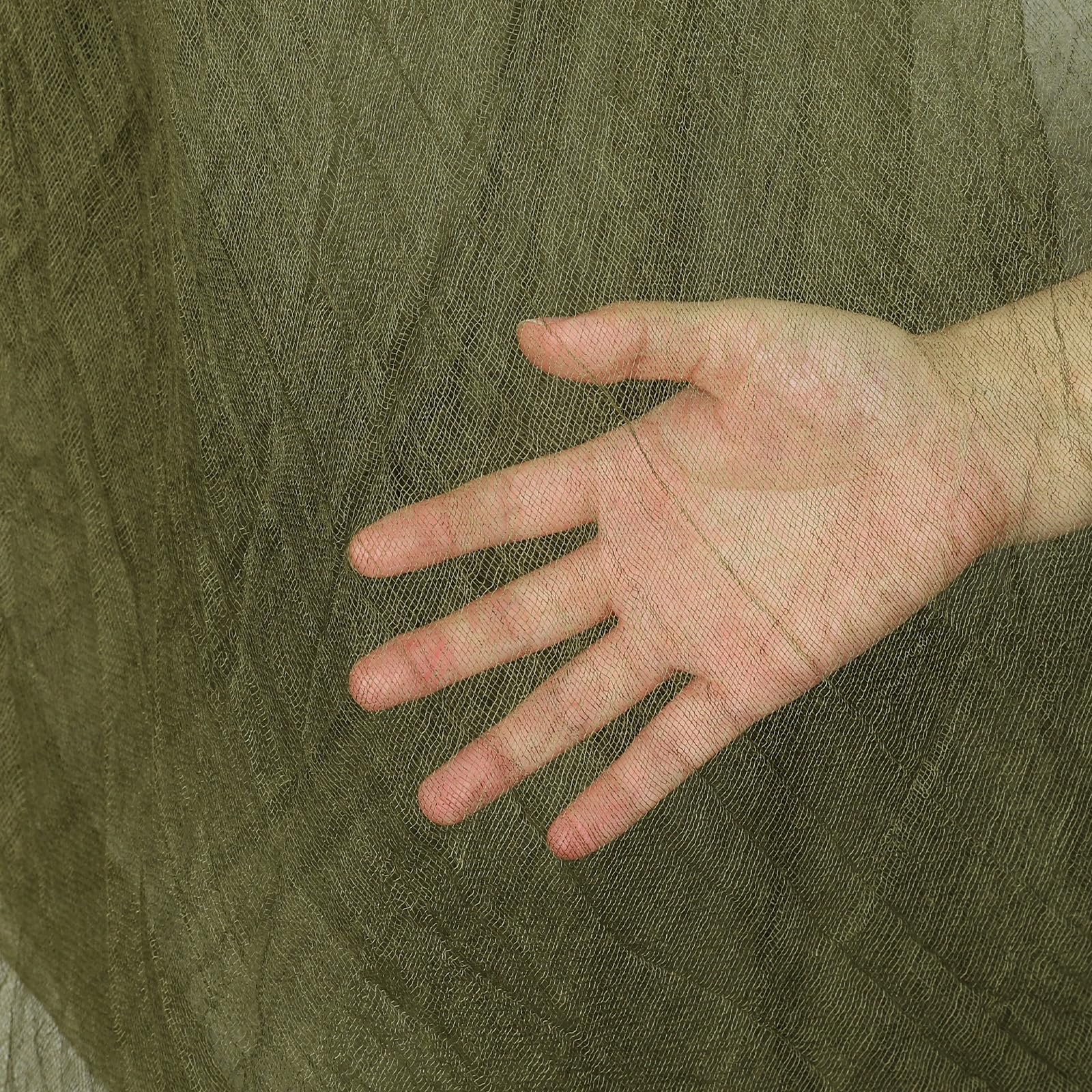 Whaline Halloween Olive Green Creepy Cloth 276 x 87 Inch Spooky Gauze Clothes Halloween Scary Decoration for Haunted Houses Party Supplies Indoor Outdoor