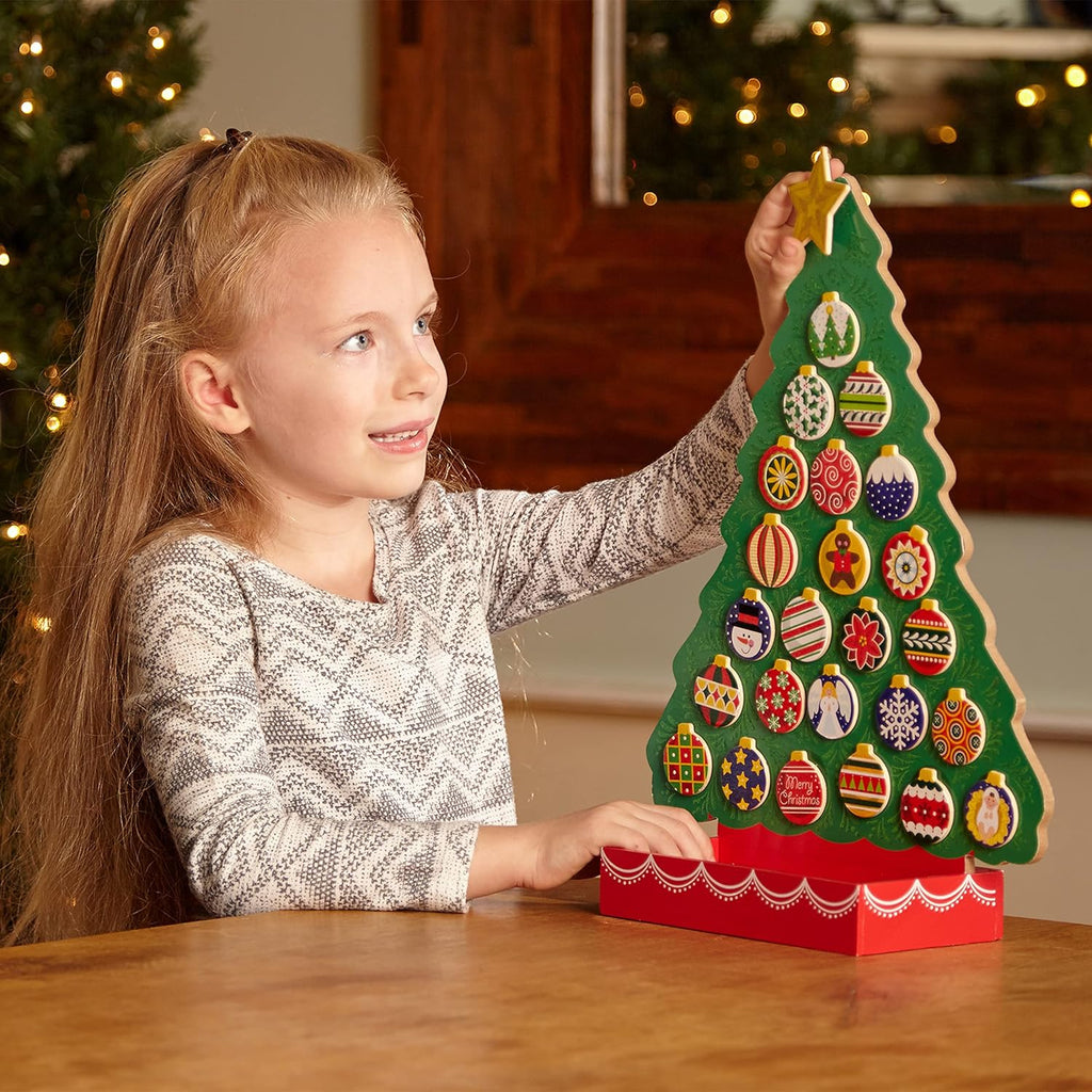 Melissa & Doug Wooden Advent Calendar - Magnetic Christmas Tree with 25 Fun Magnets