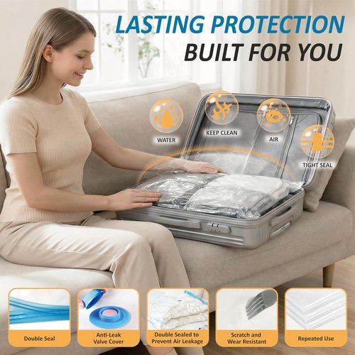Cozy Essential Vacuum Storage Bags - 80% Compression Space Saver for Clothes & Bedding | 20-Pack Combo