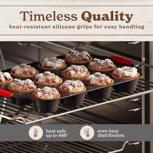 Country Kitchen Nonstick Bakeware Set - Durable & Easy Release, 10-Piece Red Stackable Collection