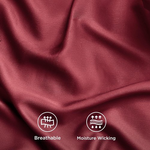 Bedsure King Size Cooling Sheets Set - Breathable & Soft Rayon from Bamboo | Deep Pocket Burgundy