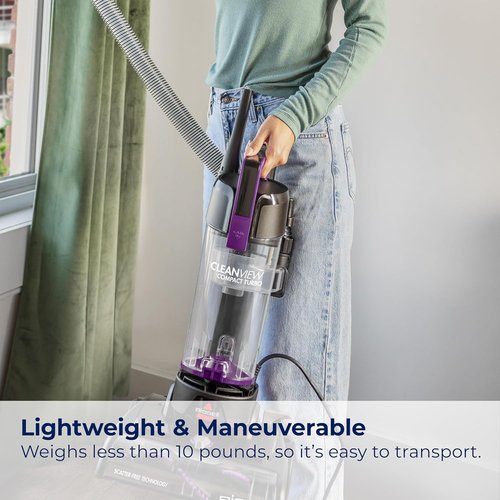 Bissell CleanView Compact Turbo Vacuum - Full-Size Power with Quick Release Wand | Ideal for Apartments & Dorms