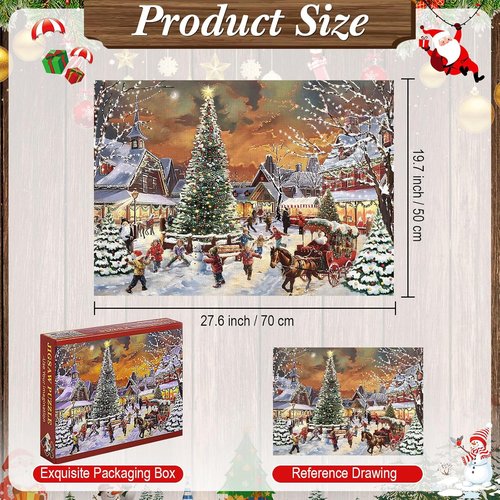Civaner 1000-Piece Christmas Puzzle - Winter Village Snow Scene | Perfect Holiday Jigsaw for Family Fun