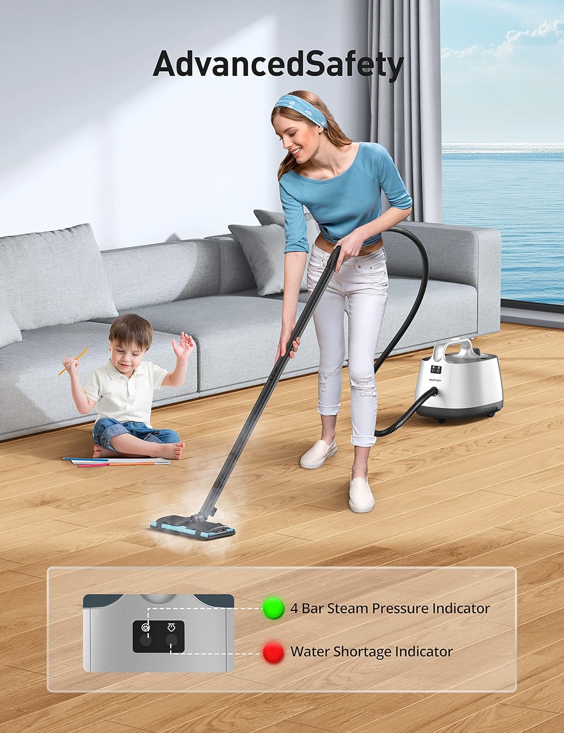 Platinum Steam Cleaner - Powerful 293°F Handheld Mop with 21 Attachments | 50oz Capacity for Home Use