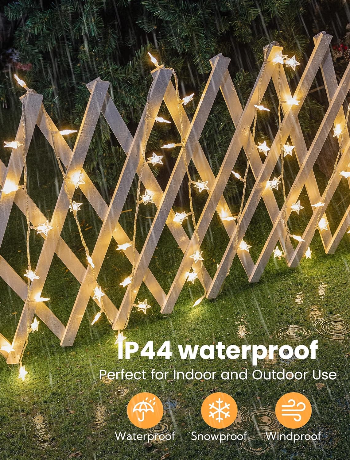 Star String Lights - 39ft 100LED Fairy Lights with Remote | Waterproof Indoor/Outdoor Decor - Warm White
