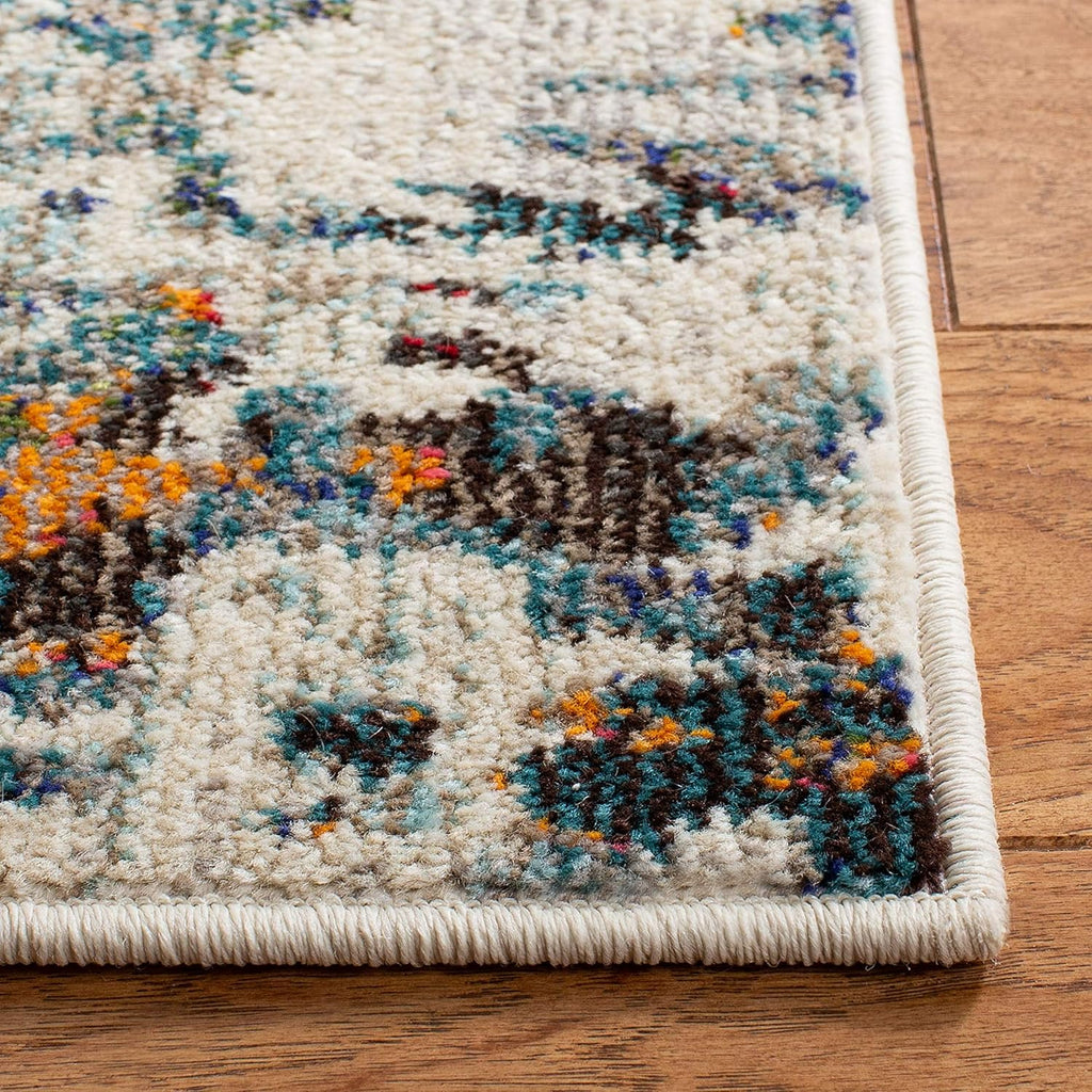 SAFAVIEH Area Rug - Madison Collection - Large 8x10 - Modern Grey & Blue Abstract Design, Non-Shedding & Easy to Clean for Living Room, Bedroom, Office, Dining Space