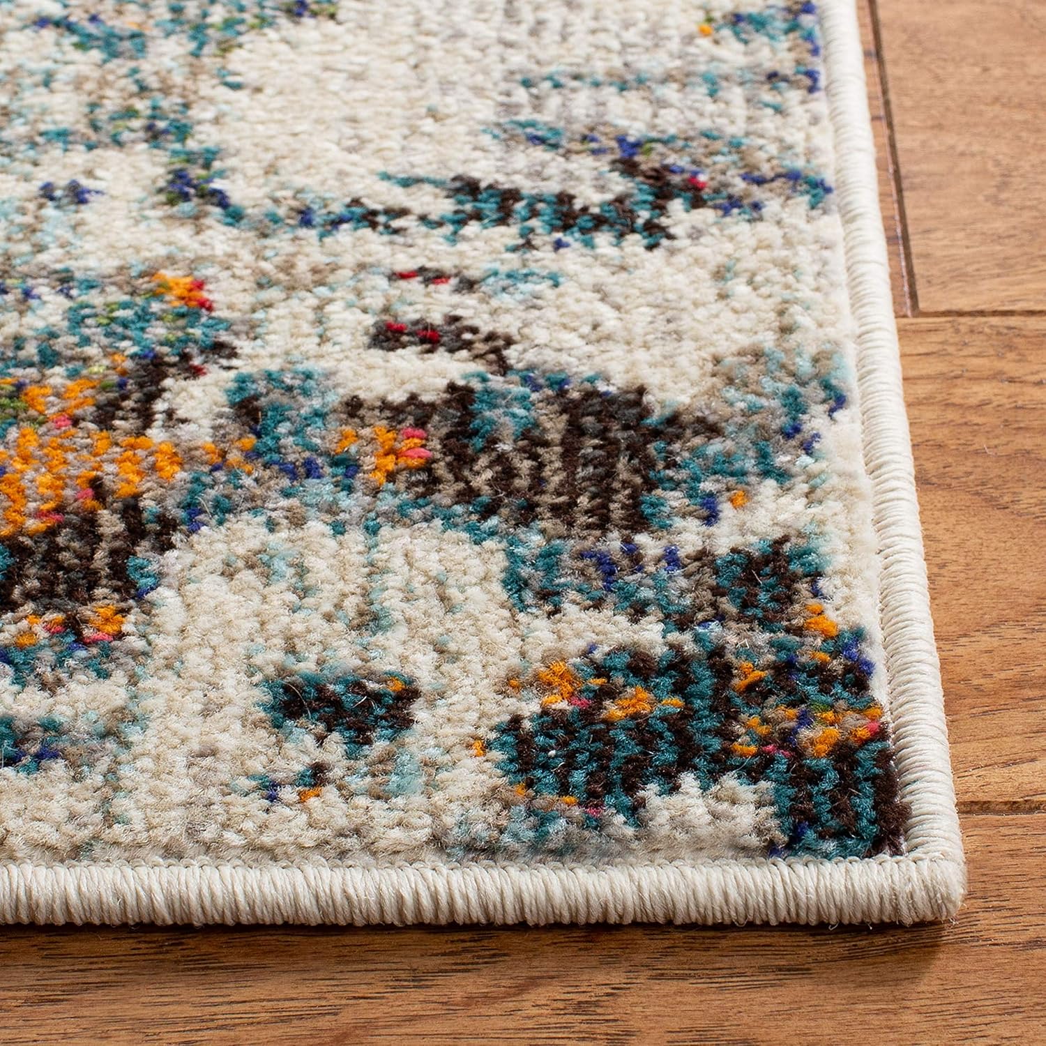 SAFAVIEH Area Rug - Madison Collection - Large 8x10 - Modern Grey & Blue Abstract Design, Non-Shedding & Easy to Clean for Living Room, Bedroom, Office, Dining Space