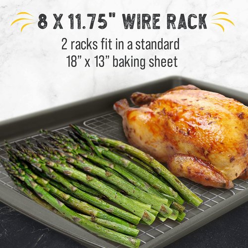 Checkered Chef Cooling Rack - Set of 2 Stainless Steel Oven Safe Cookie Cooling Racks, 8” x 11 ¾”