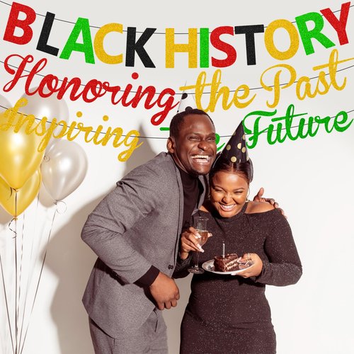 CUUSNNY Black History Month Banner,Honoring The Past Inspiring The Future Banner African American Black Cultural History Party Decorations