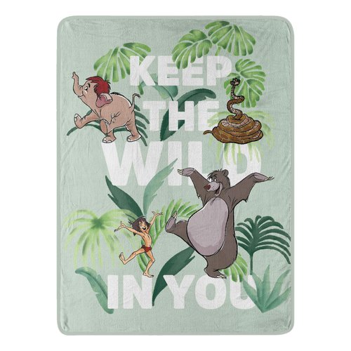 NORTHWEST Jungle Book Micro Raschel Throw Blanket, 46" x 60", Wild in You