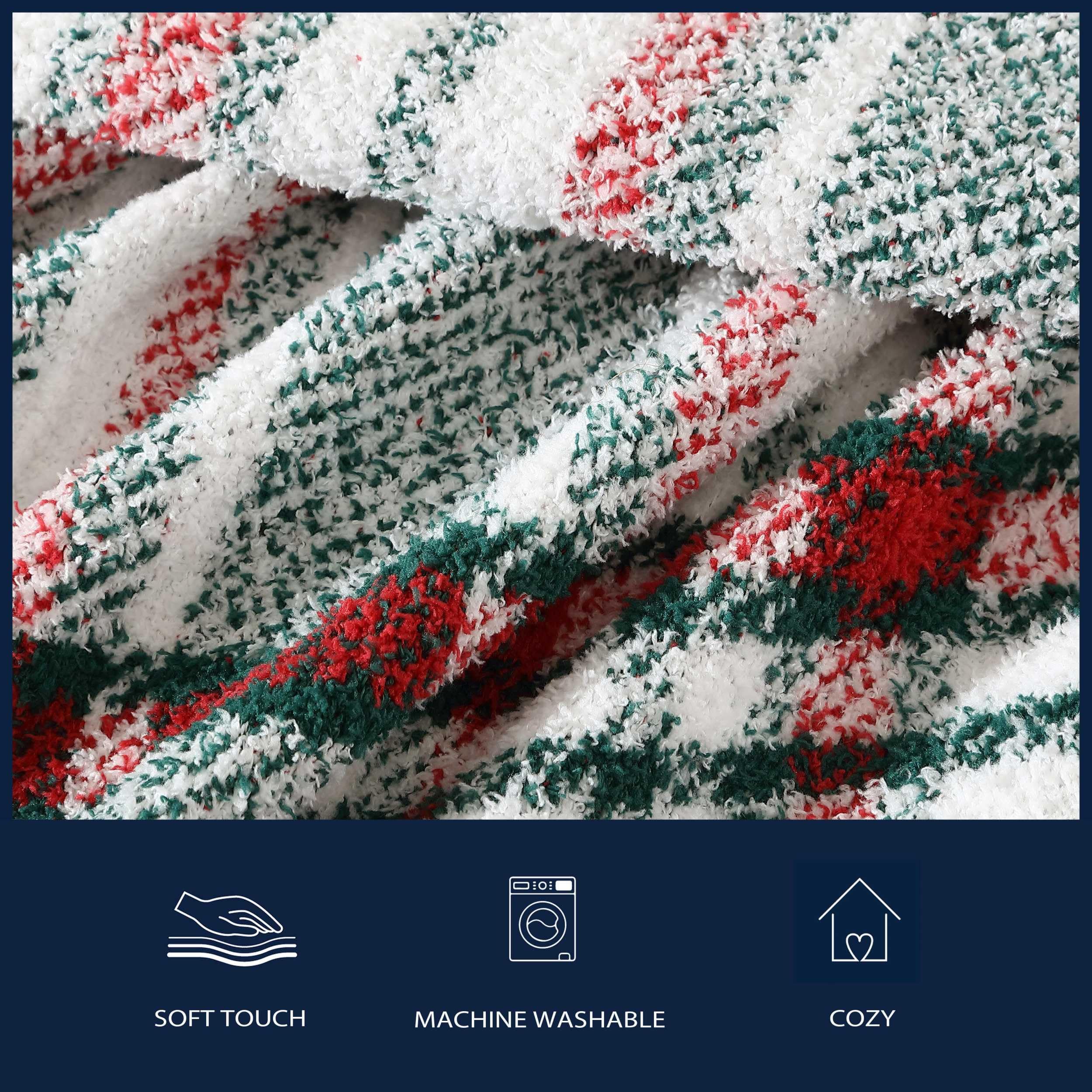 Nautica - Throw Blanket, Luxuriously Soft Chenille Knit Bedding, Plaid Bedding Set, Oeko-Tex Certified (Emmet Plaid Red, 50 x 70)