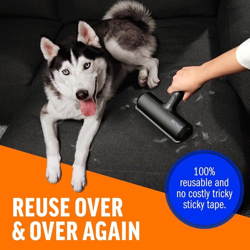 ChomChom Roller Pet Hair Remover - Eco-Friendly Lint Roller for Cats & Dogs | Original Size, Black