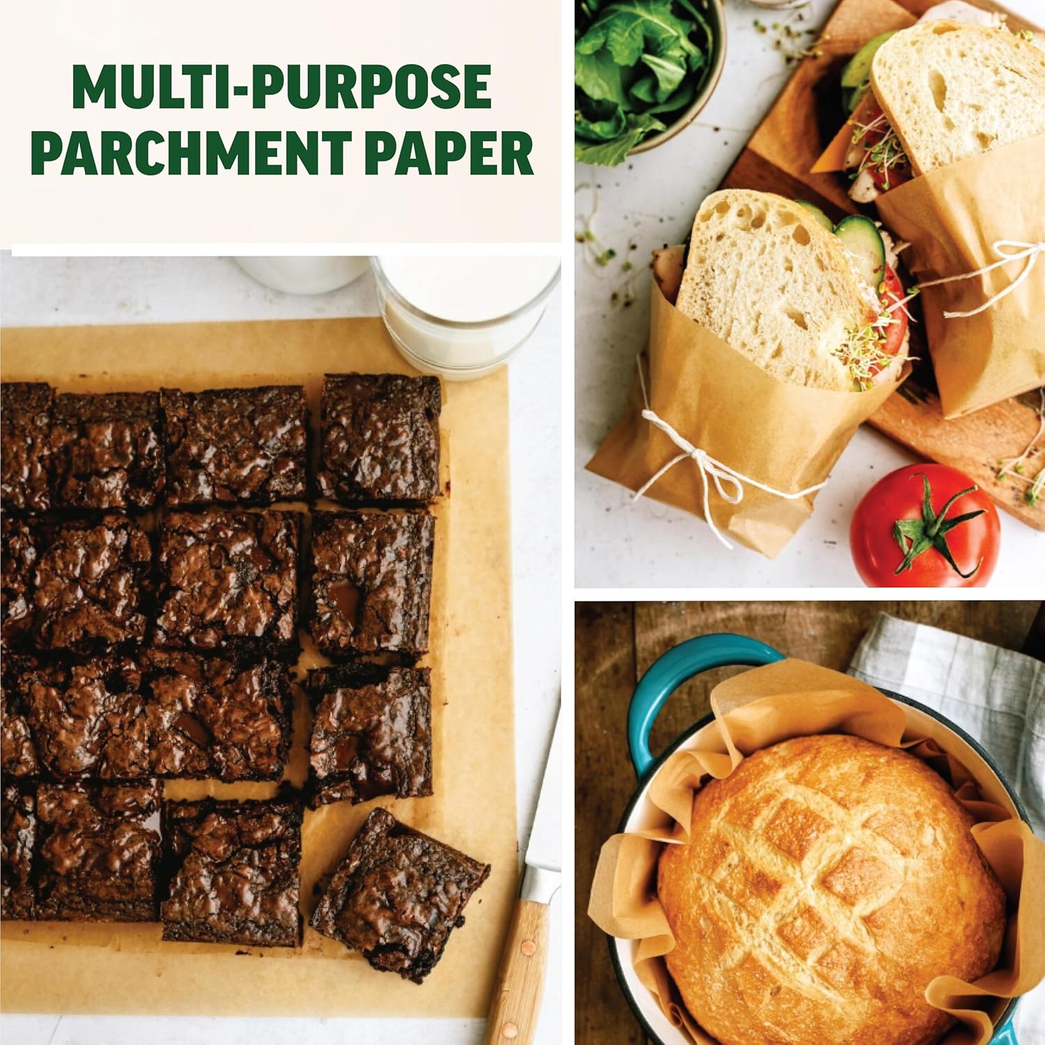 Zenlogy Parchment Paper Squares - Unbleached, High Heat, Non-Stick | 12x12 Inches, 200 Sheets for Baking & Dehydrating