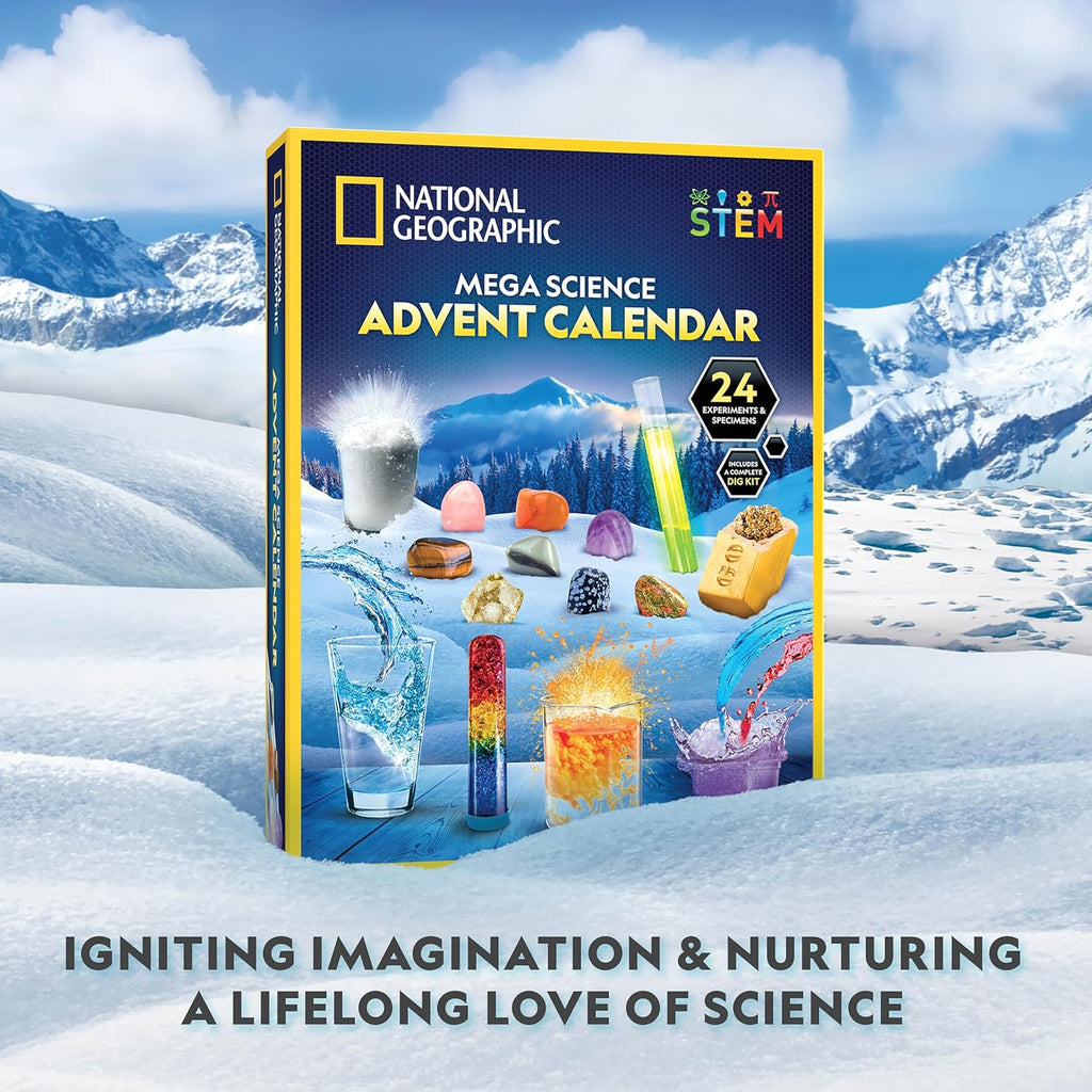 National Geographic 2026 Advent Calendar - Jumbo Science Kit & Rock Collection for Kids Ages 8-12