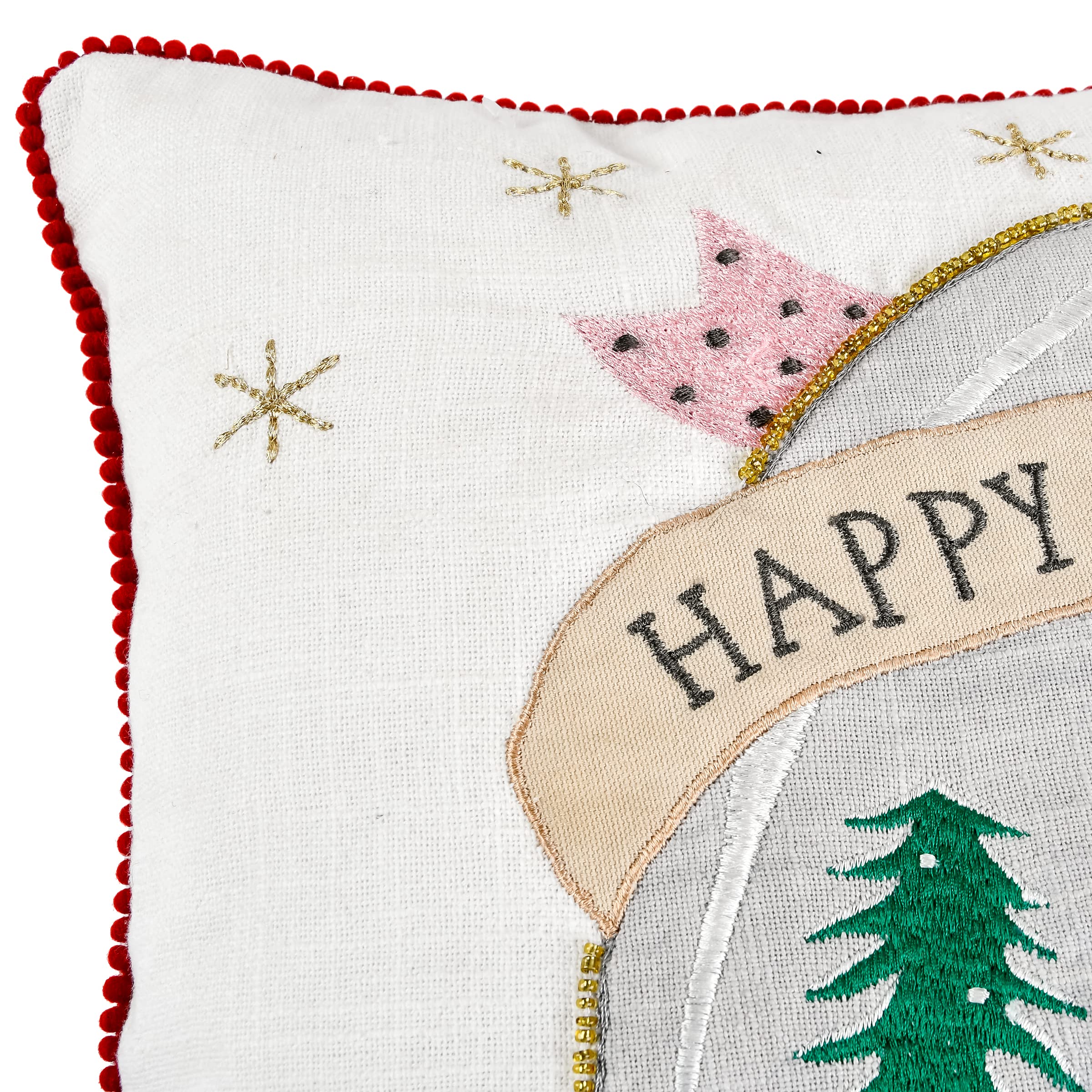 National Tree Company HGTDD94-20348CC Decorative Pillow, White