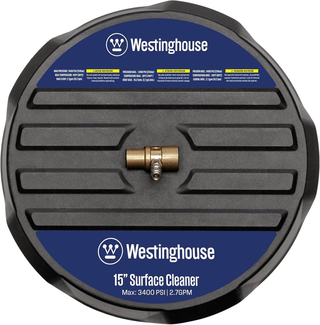 Westinghouse 15” Pressure Washer Surface Cleaner Attachment - 3400 PSI, 1/4” Connector | Ideal for Gas & Electric Washers