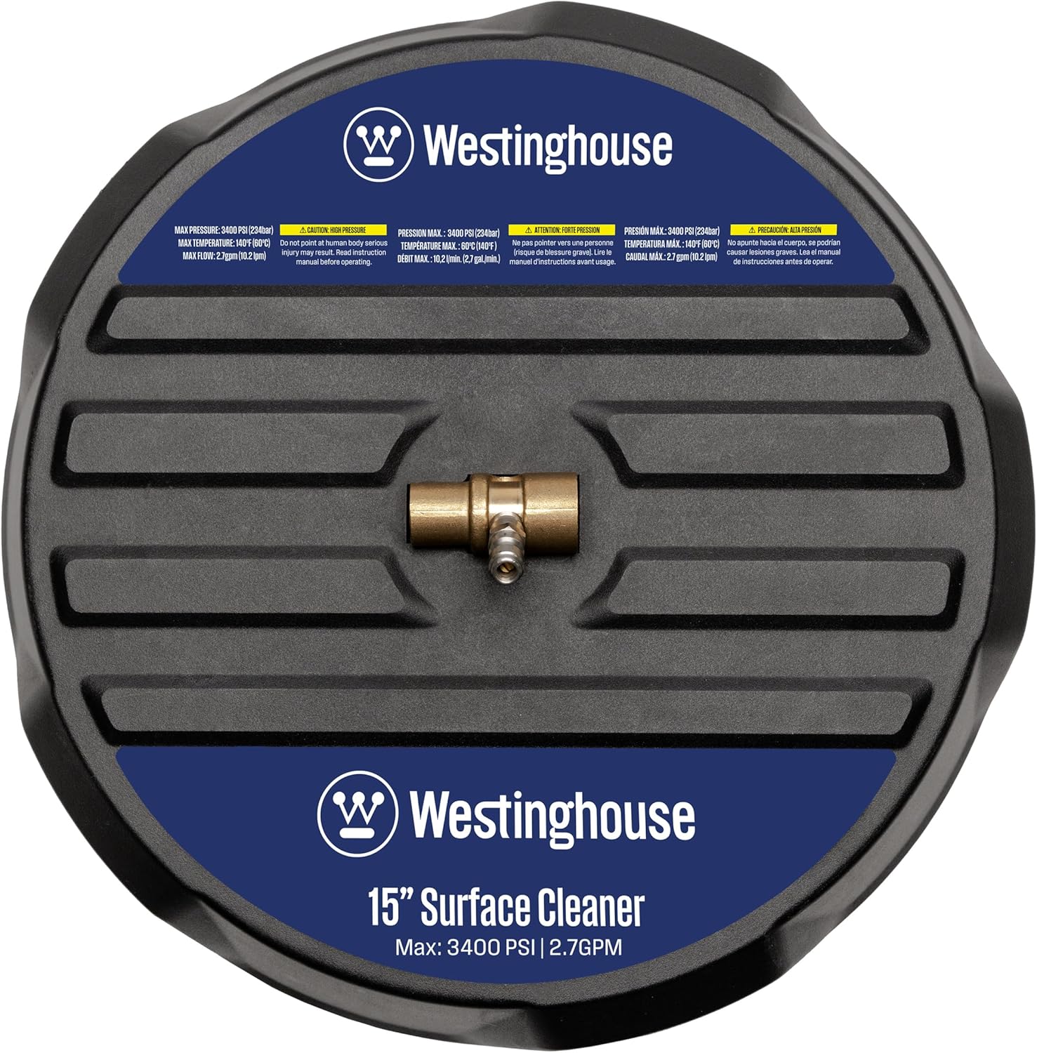 Westinghouse 15” Pressure Washer Surface Cleaner Attachment - 3400 PSI, 1/4” Connector | Ideal for Gas & Electric Washers