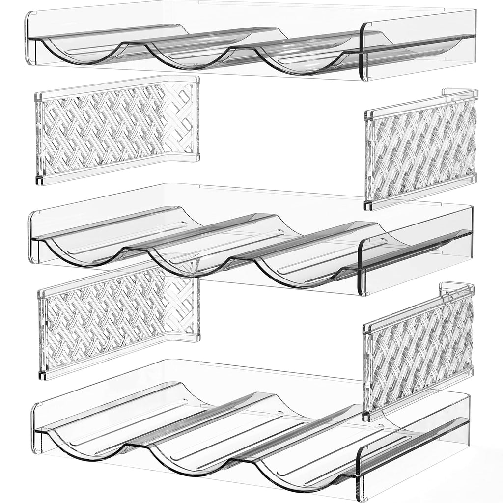 Simple Houseware 3-Tier Stackable Water Bottle Storage Organizer, Clear - Space Saving Bottle Holder for Kitchen, Pantry, and Refrigerator - Fits Stanley 40 oz Tumbler