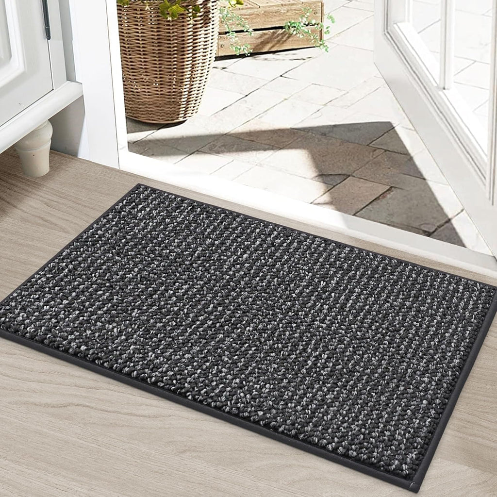 BEQHAUSE Dirt Trapper Door Mat - Non-Slip, Washable, Absorbent Entrance Mat | 20" x 32", Charcoal
