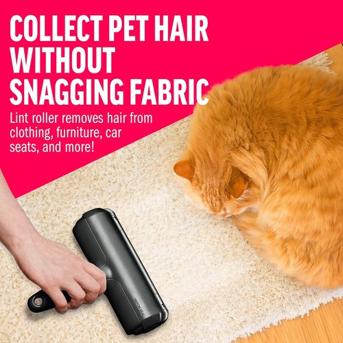 ChomChom Roller Pet Hair Remover - Eco-Friendly Lint Roller for Cats & Dogs | Original Size, Black