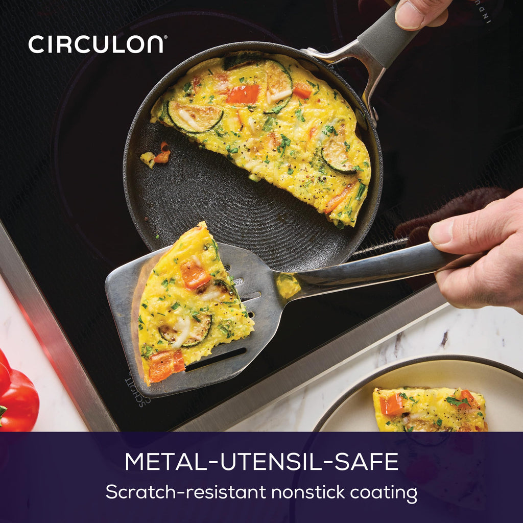 Circulon A1 Series with ScratchDefense Nonstick Induction Small Frying Pan for Eggs, Induction Cookware, Egg Pan, 6.25-Inch, Graphite