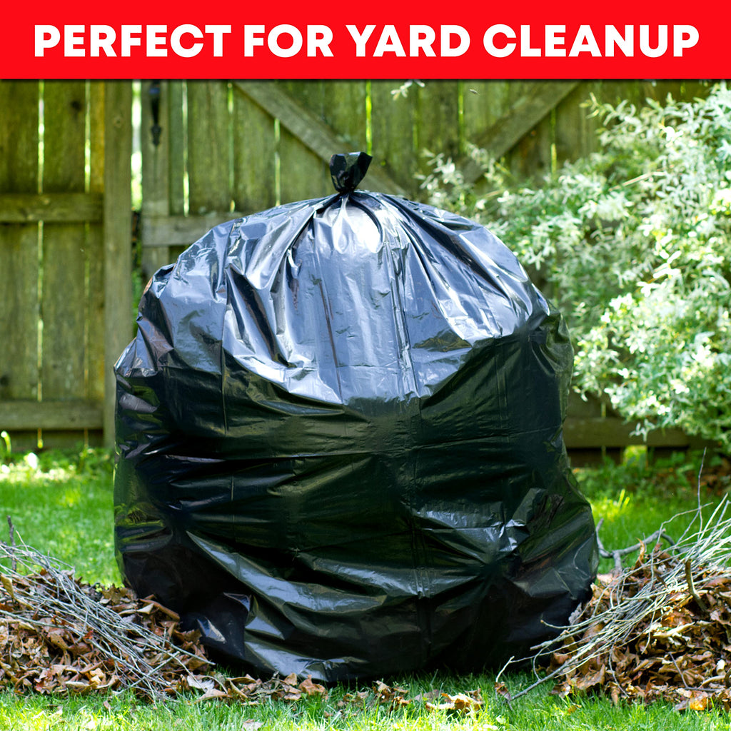 Tasker Contractor Garbage Bags 55 Gallon 3 Mil Heavy Duty (32 Bags w/Ties) 60 Gal Contractor Bags 3 Mil. 55 Gallon Heavy Duty X-Large Black Trash Bags 50 Gal,