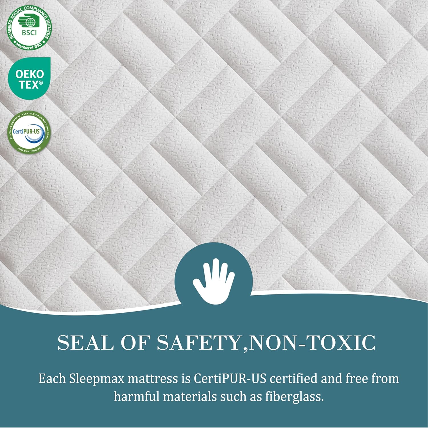Sleepmax Extra Firm Queen Mattress - 12-Inch Deep Sleep Hybrid with Pressure Relief | Deluxe Cooling Design, CertiPUR-US Certified, 365-Night Trial