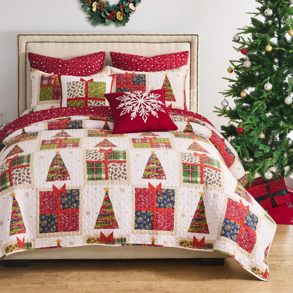 Greenland Home Fashions Deck The Halls Novelty Holiday Quilt Set, 2-Piece Twin/XL