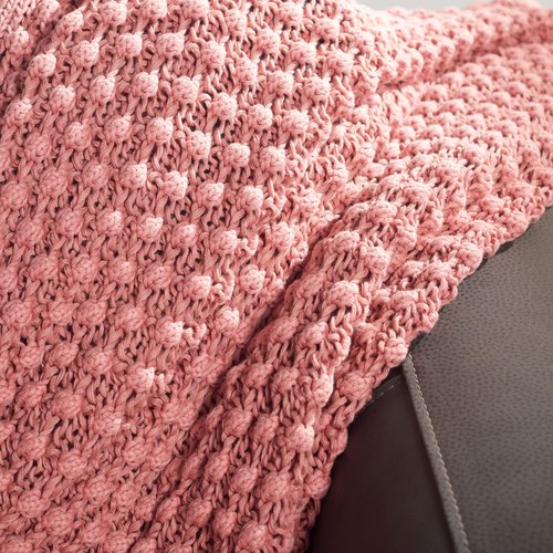 SAFAVIEH Home Collection Larza Pink 50 x 60-inch Knit Sofa Chaise Lounge Club Chair Living Room Bedroom Decorative Throw Blanket