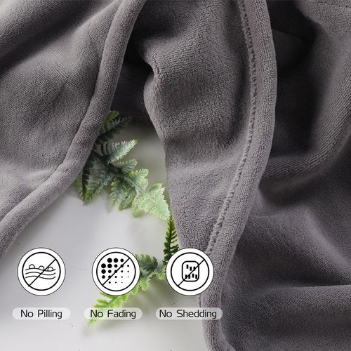 Electric Heated Blanket 72"x84" Full Size, Soft Coral Fleece with 4 Heating Levels and 10 Hours Auto-Off, Machine Washable, Cozy Plush Fabric for Home, Light Gray
