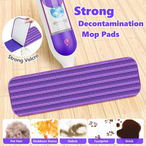 Reusable Mop Pads Compatible with Swiffer PowerMop, Microfiber Mop Pads Refills Mop Heads Replacement for Swiffer Mop Spray Mop Floor Mop, Washable Reusable Floor Mopping Refills, 6 Pack