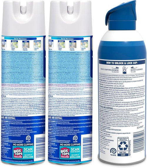 Lysol Disinfectant Spray Bundle - Crisp Linen & Air Sanitizer Spray for Odor Elimination | 19 Fl. Oz + 10 Fl. Oz