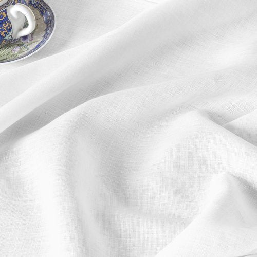 D'Moksha Homes White Linen Tablecloth for Rectangle Tables 60 x 102 Inch - Classic Hemstitch 100% Pure Linen White Table Cloth - Machine Washable Dining Tablecloth for Mothers Day, Spring, Easter