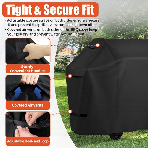iCOVER 70-Inch BBQ Grill Cover - Heavy Duty Waterproof & UV Resistant for Weber, Char-Broil, Nexgrill