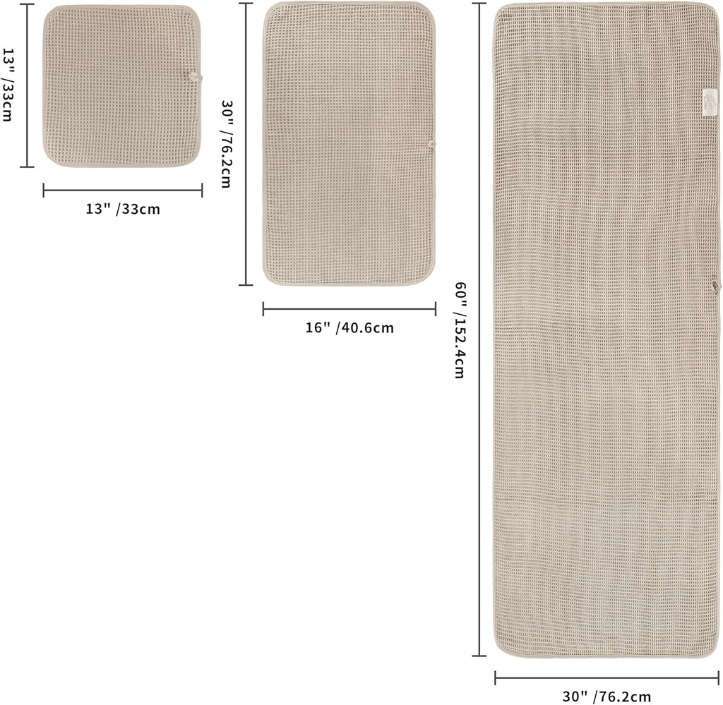 POLYTE Microfiber Bath Towel Set - Quick Dry, Lint-Free, Oversized, 6 Pieces | Waffle Weave