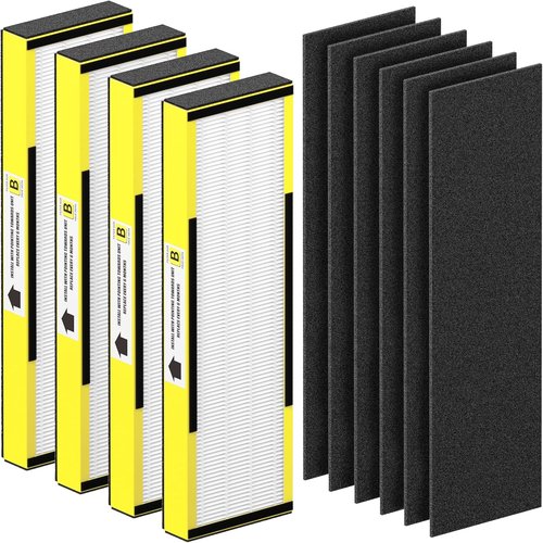 Germ-Guardian HEPA Replacement Filters - 4 Pack H13 True HEPA & Activated Carbon Pre-Filters for AC4825 Series