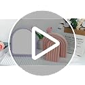 Small Arch Desk Makeup Mirror - Cute Aesthetic Vanity Mirror, Purple