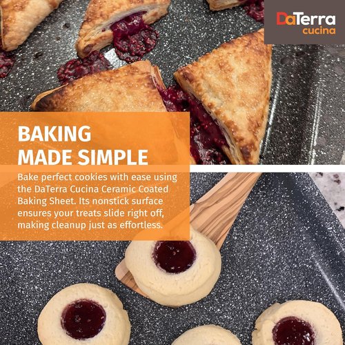 DaTerra Cucina Nonstick Ceramic Baking Sheet Twin Pack - 16" x 11" | Professional Grade, Oven Safe, Eco-Friendly