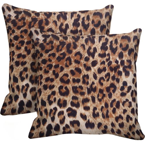 Alricc Cheetah Pillow Covers 18x18 Set of 2 Brown Leopard Throw Pillow Covers Soft Decorative Couch Pillow Covers for Home Living Room Bedroom