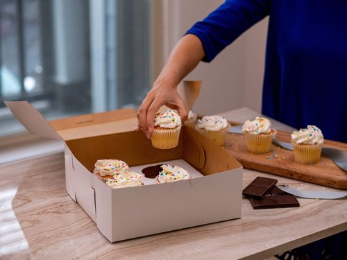SCT White One-Piece Non-Window Bakery Boxes, 8 x 5 x 3, White, Paper, 250/Carton