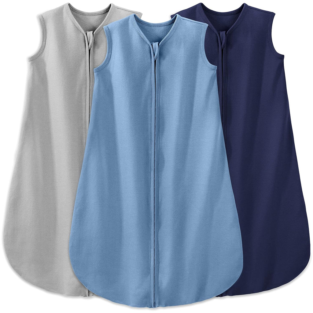 Yoofoss Baby Sleep Sack | 100% Organic Cotton Wearable Blanket for 0-6 Months | 2-Way Zipper, TOG 0.5, 3 Pack