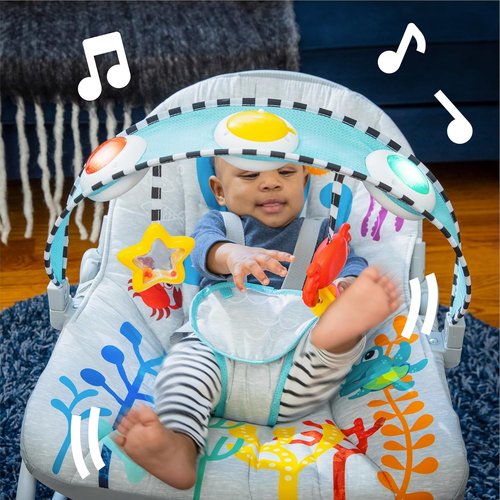 Baby Einstein Ocean Explorers Rocker - Musical Infant Chair with Lights | Ages 0-30 Months