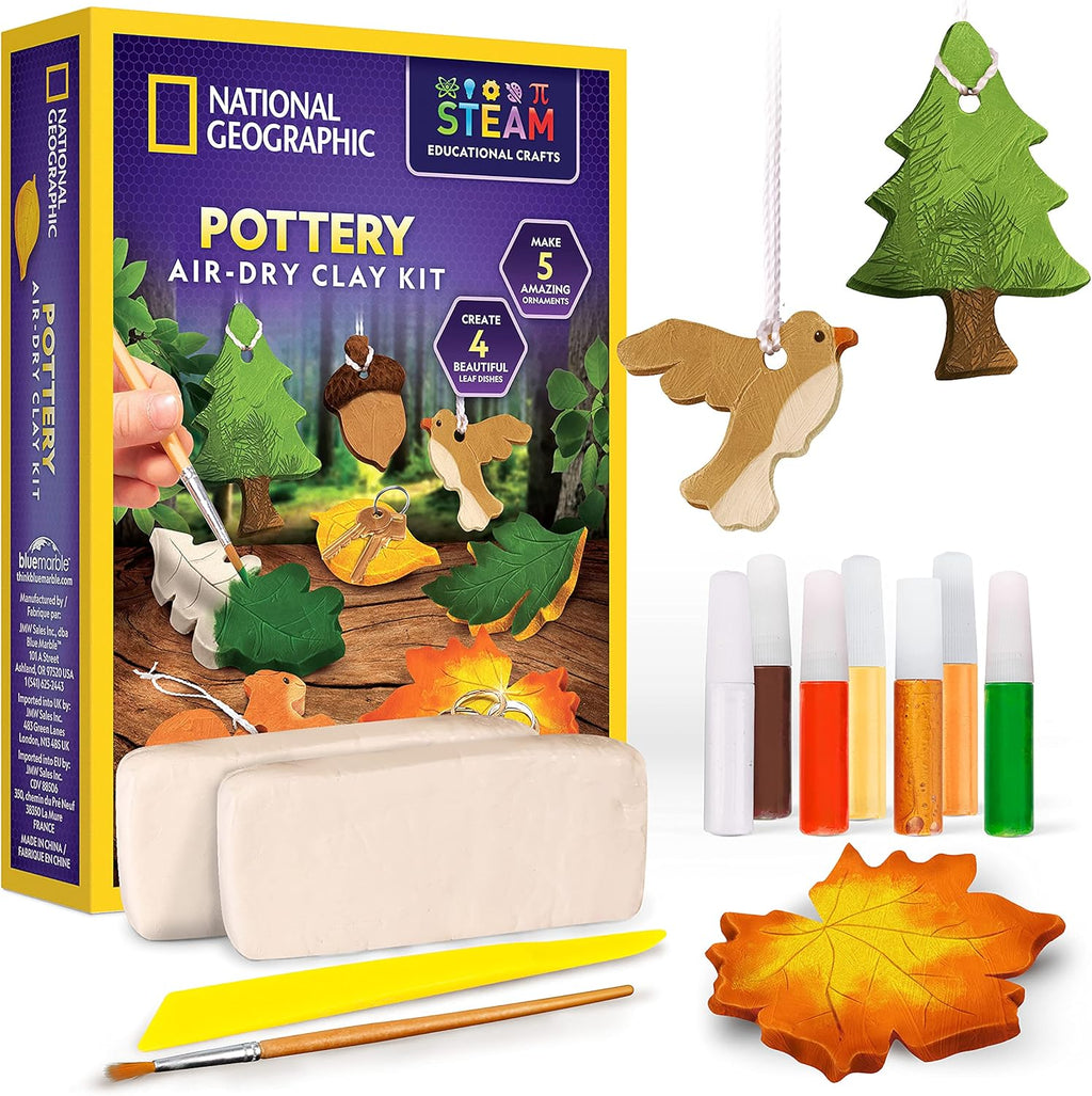 National Geographic Modeling Clay Kit - 2 lb Air Dry Clay for Kids with Sculpting Tools & Paints