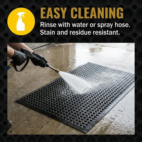 Rubber Floor Mats 60x36inch Anti Slip Mat Commercial Kitchen Mat Drainage Mat for Restaurant Bar Kitchen Entryway Indoor Outdoor