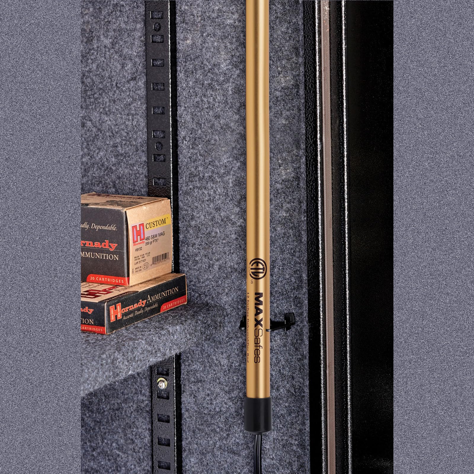 MAXSafes Gun Safe Dehumidifier Rod, Dry Rod - Easy Installation Plug-in Electric Dehumidifier Eliminates Moisture for Gun Safes & Cabinets, ETL Approved (18in)