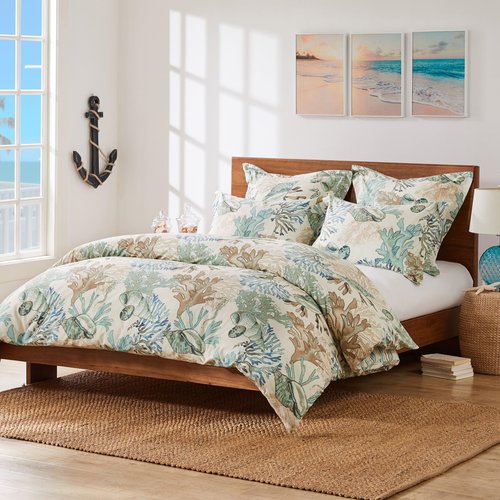 Greenland Home Barefoot Bungalow Atlantis 100% Cotton Duvet Set, 2-Piece Twin, Jade